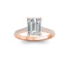 3 Ct Emerald Lab Diamond & .27 Ctw Diamond Surprise Pavé Cathedral Engagement Ring