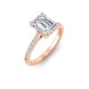 3 Ct Emerald Lab Diamond & .27 Ctw Diamond Surprise Pavé Cathedral Engagement Ring