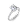 3 Ct Emerald Lab Diamond & .27 Ctw Diamond Surprise Pavé Cathedral Engagement Ring