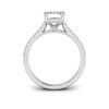 3 Ct Emerald Lab Diamond & .27 Ctw Diamond Surprise Pavé Cathedral Engagement Ring