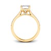 2 Ct Emerald Moissanite & .27 Ctw Diamond Surprise Pavé Cathedral Engagement Ring
