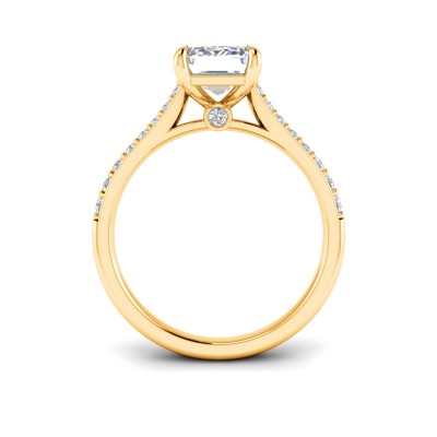 2 Ct Emerald Lab Diamond Surprise Pavé Cathedral Engagement Ring