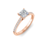1.27 Ctw Princess CZ Surprise Pavé Cathedral Engagement Ring