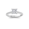 1 Ct Princess Lab Diamond & .27 Ctw Diamond Surprise Pavé Cathedral Engagement Ring