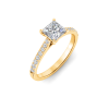 1 Ct Princess Lab Diamond & .27 Ctw Diamond Surprise Pavé Cathedral Engagement Ring