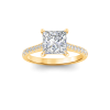 2 Ct Princess Lab Diamond & .27 Ctw Diamond Surprise Pavé Cathedral Engagement Ring