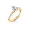 1.27 Ctw Pear Diamond Surprise Pavé Cathedral Engagement Ring