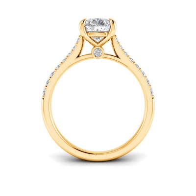2 Ct Pear Lab Diamond Surprise Pavé Cathedral Engagement Ring