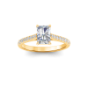 1.77 Ctw Radiant CZ Surprise Pavé Cathedral Engagement Ring