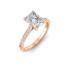 2.77 Ctw Radiant CZ Surprise Pavé Cathedral Engagement Ring
