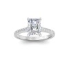 2.27 Ctw Radiant CZ Surprise Pavé Cathedral Engagement Ring