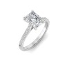 2.27 Ctw Radiant CZ Surprise Pavé Cathedral Engagement Ring