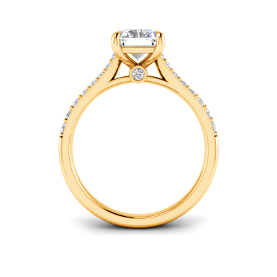 2 Ct Radiant Lab Diamond & .27 Ctw Diamond Surprise Pavé Cathedral Engagement Ring