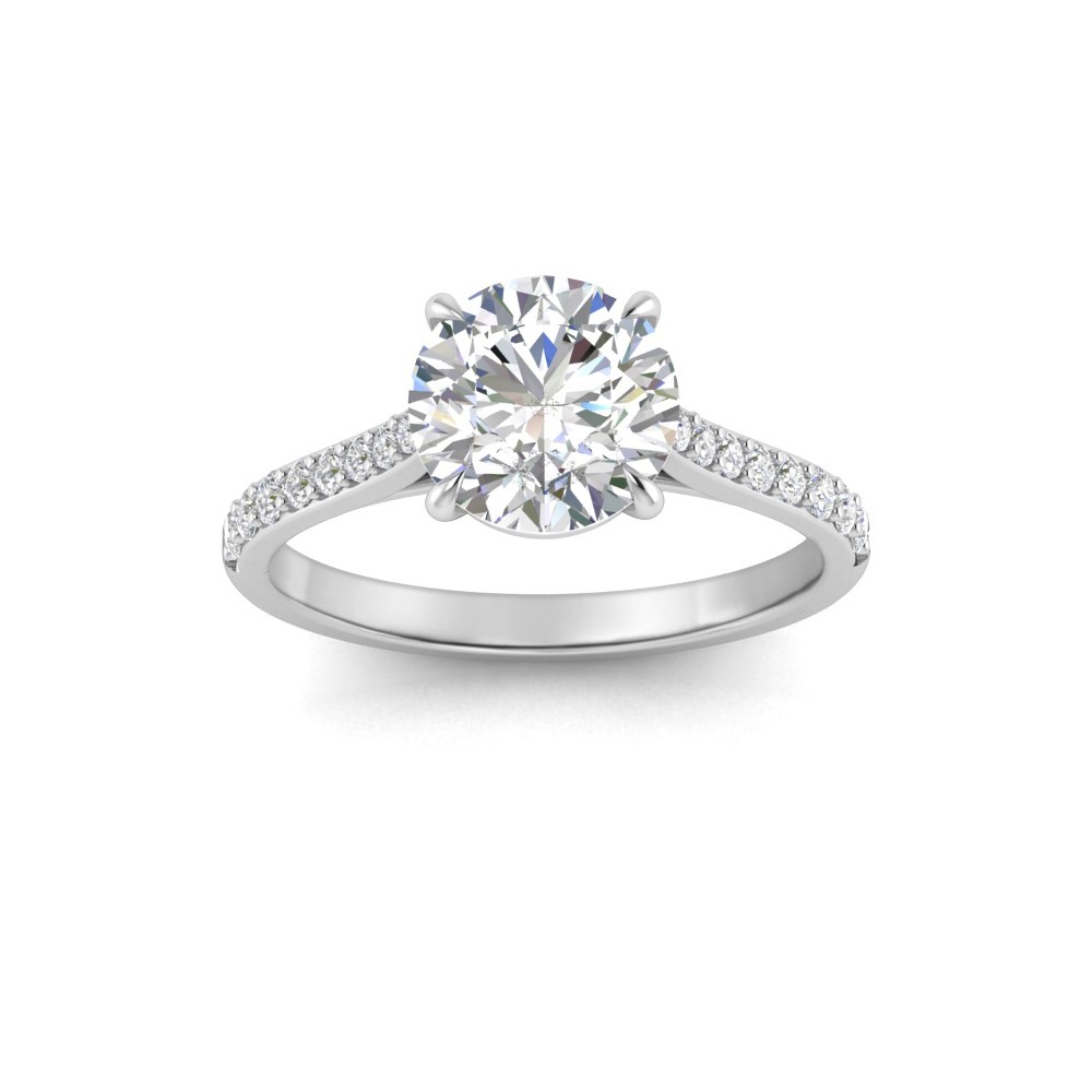 2.27 Ctw Round Diamond Surprise Pavé Cathedral Engagement Ring