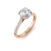 1.5 Ct Round Lab Diamond & .27 Ctw Diamond Surprise Pavé Cathedral Engagement Ring