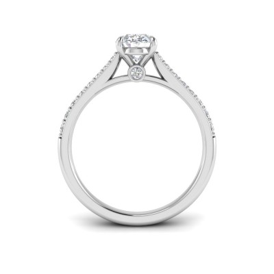 1.27 Ctw Oval Diamond Surprise Pavé Cathedral Engagement Ring