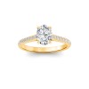 1.5 Ct Oval Moissanite & .27 Ctw Diamond Surprise Pavé Cathedral Engagement Ring