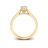1.5 Ct Oval Moissanite & .27 Ctw Diamond Surprise Pavé Cathedral Engagement Ring