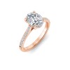 2.77 Ctw Oval CZ Surprise Pavé Cathedral Engagement Ring