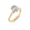2 Ct Oval Lab Diamond & .27 Ctw Diamond Surprise Pavé Cathedral Engagement Ring