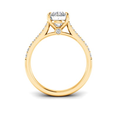 2 Ct Oval Lab Diamond Surprise Pavé Cathedral Engagement Ring