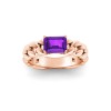1 Ct Amethyst Emerald Cut Birthstone Cuban Ring