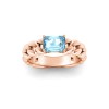 1 Ct Aquamarine Emerald Cut Birthstone Cuban Ring