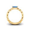 1 Ct Topaz Emerald Cut Birthstone Cuban Ring
