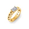 1 Ct CZ Emerald Cut Birthstone Cuban Ring