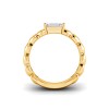 1 Ct CZ Emerald Cut Birthstone Cuban Ring