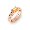 1 Ct Citrine Emerald Cut Birthstone Cuban Ring