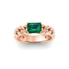 1 Ct Emerald Cut Birthstone Cuban Ring