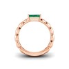 1 Ct Emerald Cut Birthstone Cuban Ring