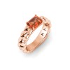 1 Ct Garnet Emerald Cut Birthstone Cuban Ring