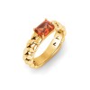 1 Ct Garnet Emerald Cut Birthstone Cuban Ring