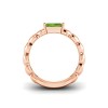 1 Ct Peridot Emerald Cut Birthstone Cuban Ring