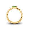 1 Ct Peridot Emerald Cut Birthstone Cuban Ring