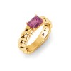 1 Ct Tourmaline Emerald Cut Birthstone Cuban Ring