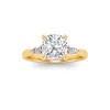 1 Ct Cushion Moissanite & .25 Ctw Marquise Diamond Accent Engagement Ring
