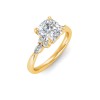 1 Ct Cushion Moissanite & .25 Ctw Marquise Diamond Accent Engagement Ring