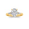1 Ct Elongated Cushion Moissanite & .25 Ctw Marquise Diamond Accent Engagement Ring