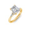 1 Ct Emerald Moissanite & .25 Ctw Marquise Diamond Accent Engagement Ring