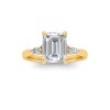 1 Ct Emerald Moissanite & .25 Ctw Marquise Diamond Accent Engagement Ring
