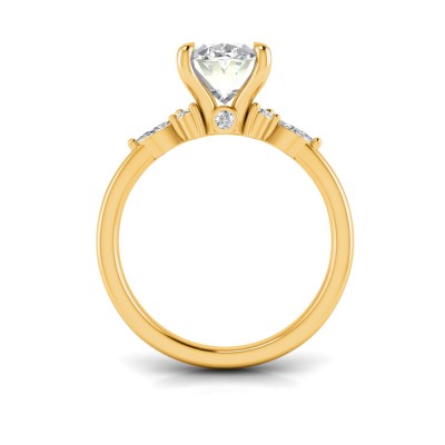 1.5 Ct Marquise Lab Diamond & .25 Ctw Marquise Diamond Accent Engagement Ring