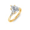 1.5 Ct Pear Lab Diamond & .25 Ctw Marquise Diamond Accent Engagement Ring