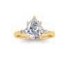 1.5 Ct Pear Lab Diamond & .25 Ctw Marquise Diamond Accent Engagement Ring