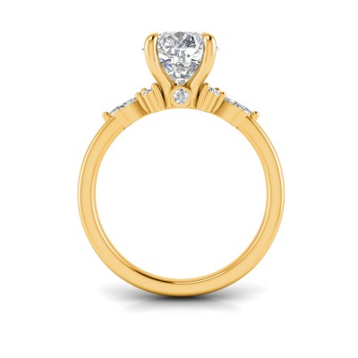 2 Ct Pear Lab Diamond & .25 Ctw Marquise Diamond Accent Engagement Ring