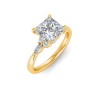 1 Ct Princess Moissanite & .25 Ctw Marquise Diamond Accent Engagement Ring