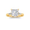 1 Ct Princess Moissanite & .25 Ctw Marquise Diamond Accent Engagement Ring