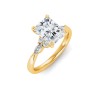 1 Ct Radiant Moissanite & .25 Ctw Marquise Diamond Accent Engagement Ring